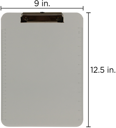 Smoke Gray 9 x 13 Plastic Clipboards