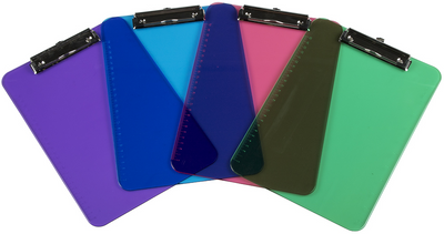 Assorted Fashion 9 x 13 Plastic Clipboards - 4 Pack