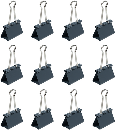 Gray Large 41mm Binder Clips - 12 Pack