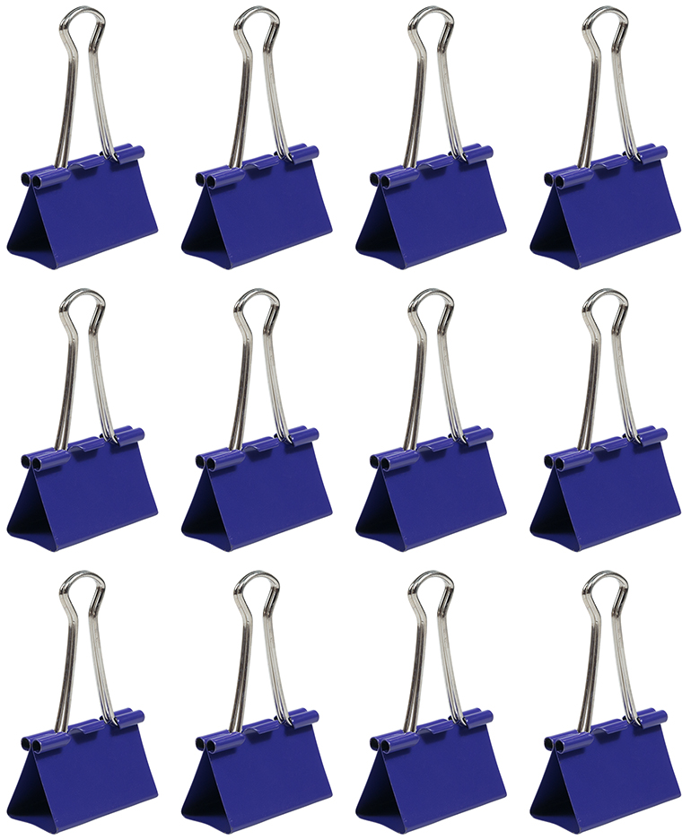 Purple Large 41mm Binder Clips - 12 Pack