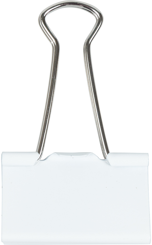 White Large 41mm Binder Clips - 12 Pack