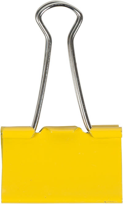 Yellow Large 41mm Binder Clips - 12 Pack