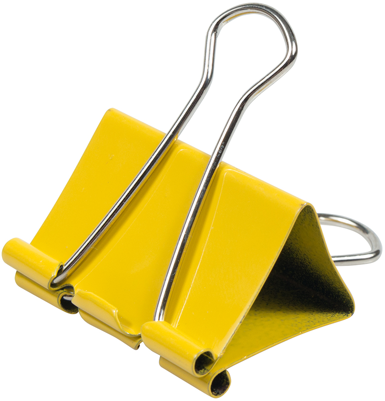 Yellow Large 41mm Binder Clips - 12 Pack