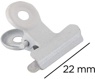 White Small 22mm Bulldog Clips - 25 Pack