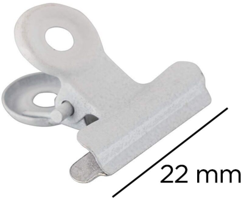 White Small 22mm Bulldog Clips - 25 Pack
