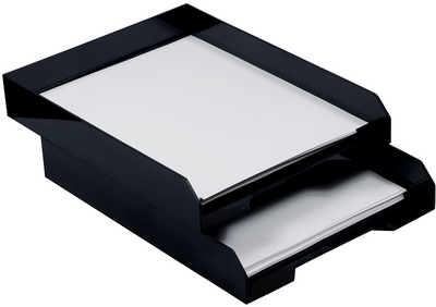 Black Letter Paper Tray Desk Organizer