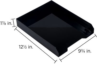 Black Letter Paper Tray Desk Organizer