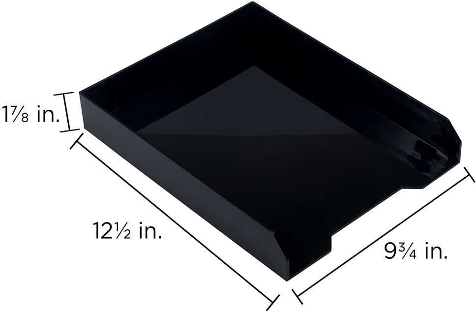 Black Letter Paper Tray Desk Organizer