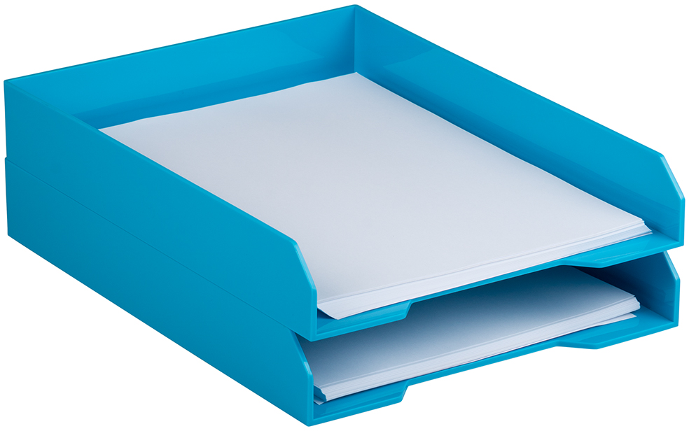 Blue Letter Paper Tray Desk Organizer
