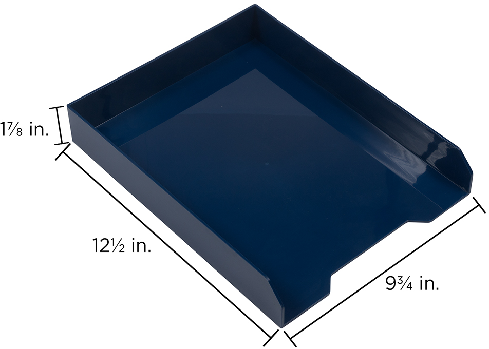Navy Letter Paper Tray Desk Organizer