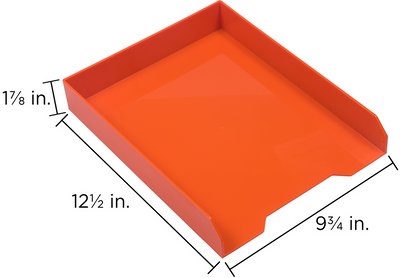 Orange Letter Paper Tray Desk Organizer