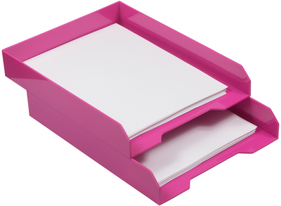 Fuchsia Letter Paper Tray Desk Organizer