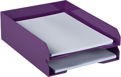 Purple Letter Paper Tray Desk Organizer