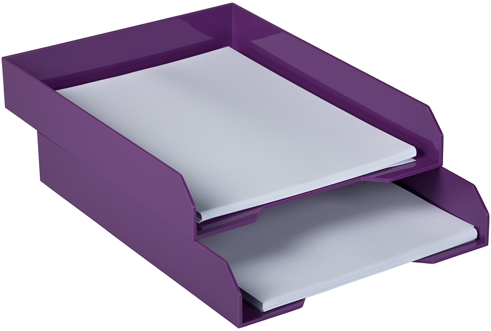 Purple Letter Paper Tray Desk Organizer