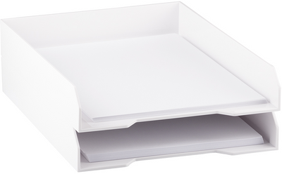 White Letter Paper Tray Desk Organizer