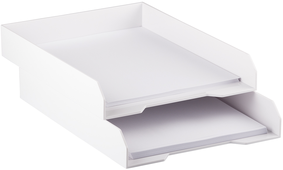 White Letter Paper Tray Desk Organizer