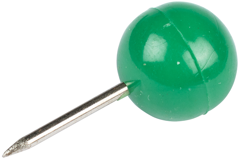 Green Round Pushpins - 100 Pack