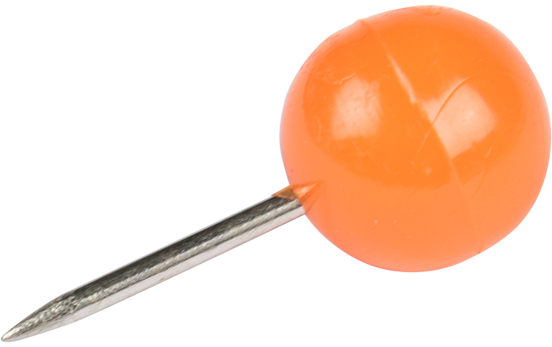 Orange Round Pushpins - 100 Pack