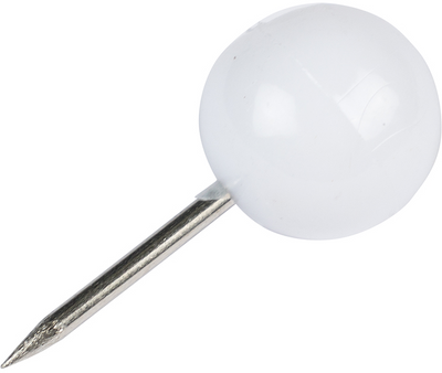 White Round Pushpins - 100 Pack