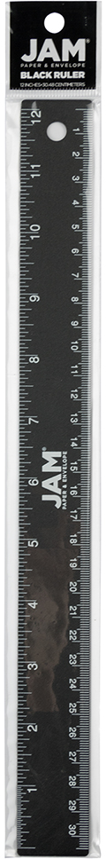 Black Metallic 12 Inch Aluminum Ruler