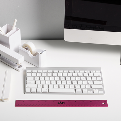 Fuchsia Metallic 12 Inch Aluminum Ruler