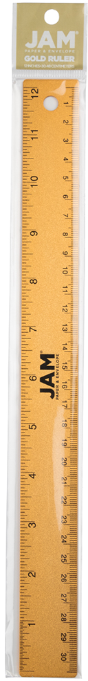 Gold Metallic 12 Inch Aluminum Ruler