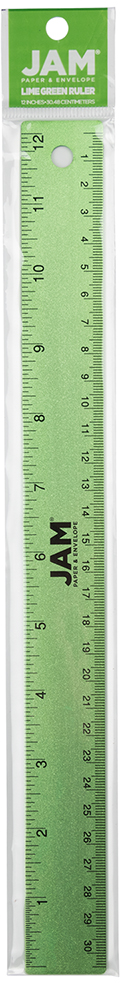 Lime Green 12 Inch Aluminum Ruler