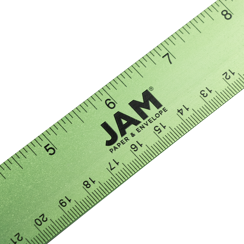 Lime Green 12 Inch Aluminum Ruler