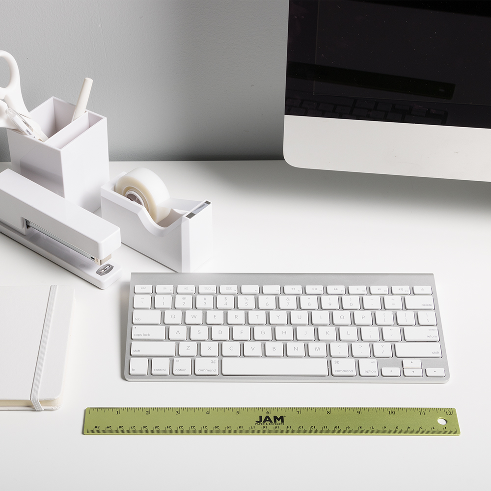 Lime Green 12 Inch Aluminum Ruler