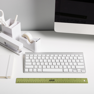 Lime Green 12 Inch Aluminum Ruler
