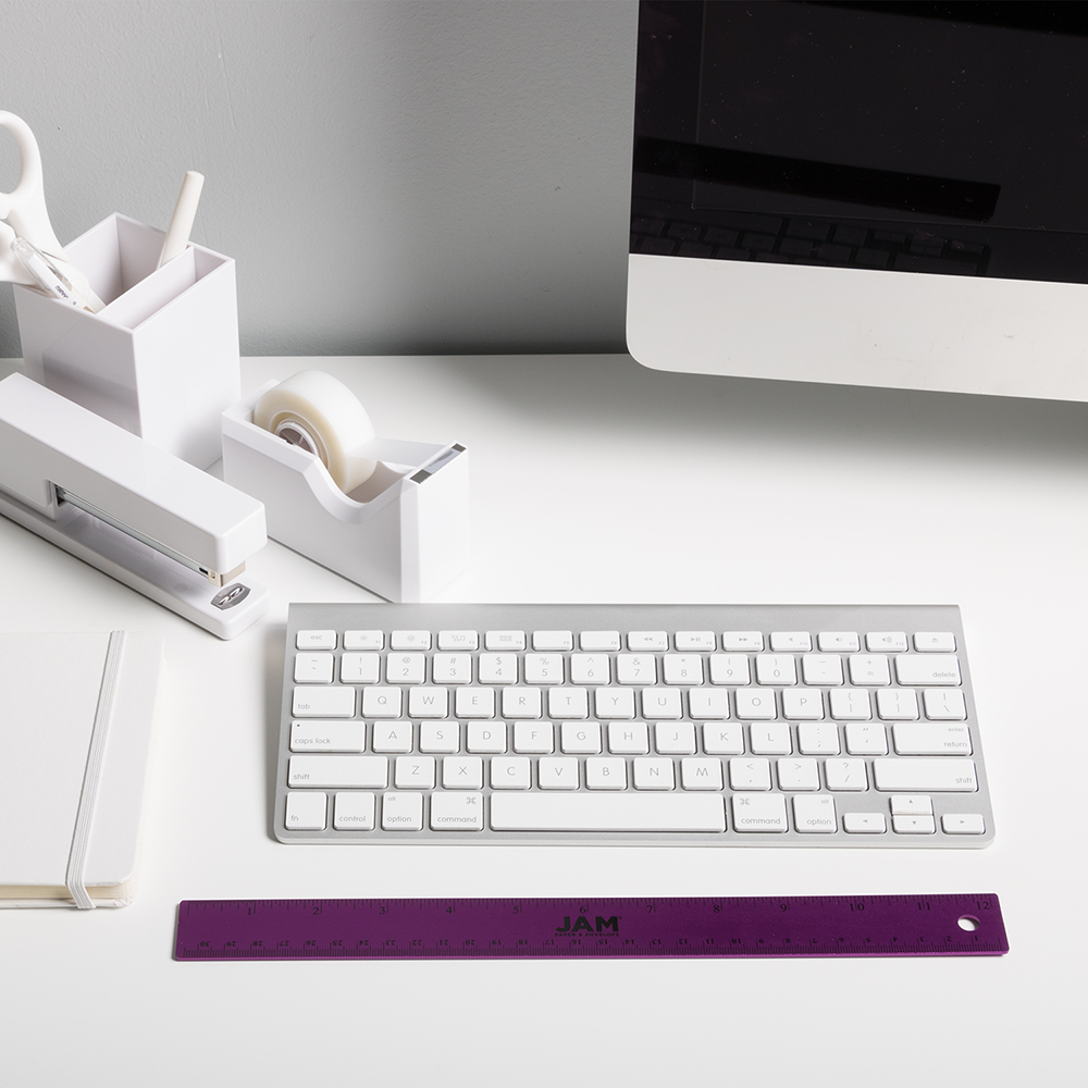 Purple Metallic 12 Inch Aluminum Ruler