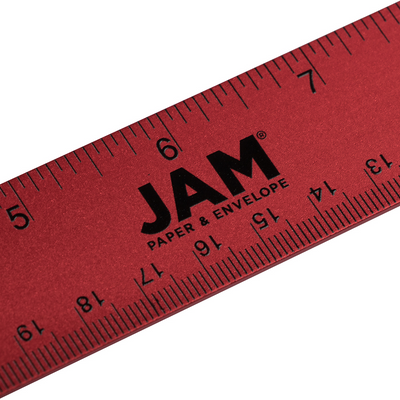 Red Metallic 12 Inch Aluminum Ruler