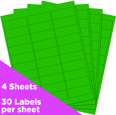 Neon Green 1 x 2 5/8 Return Address Labels