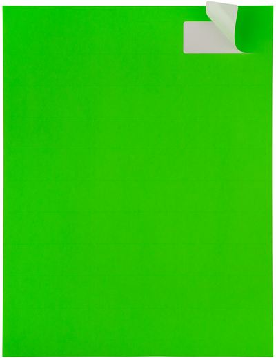 Neon Green 1 x 2 5/8 Return Address Labels