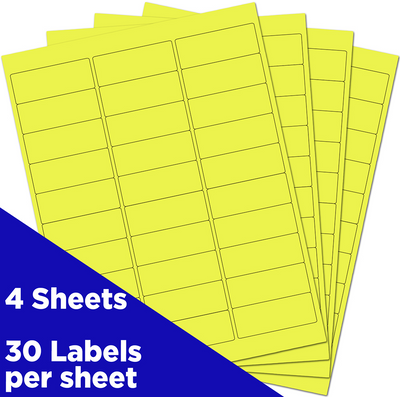 Neon Yellow 1 x 2 5/8 Return Address Labels