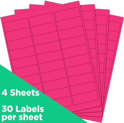 Neon Pink 1 x 2 5/8 Return Address Labels