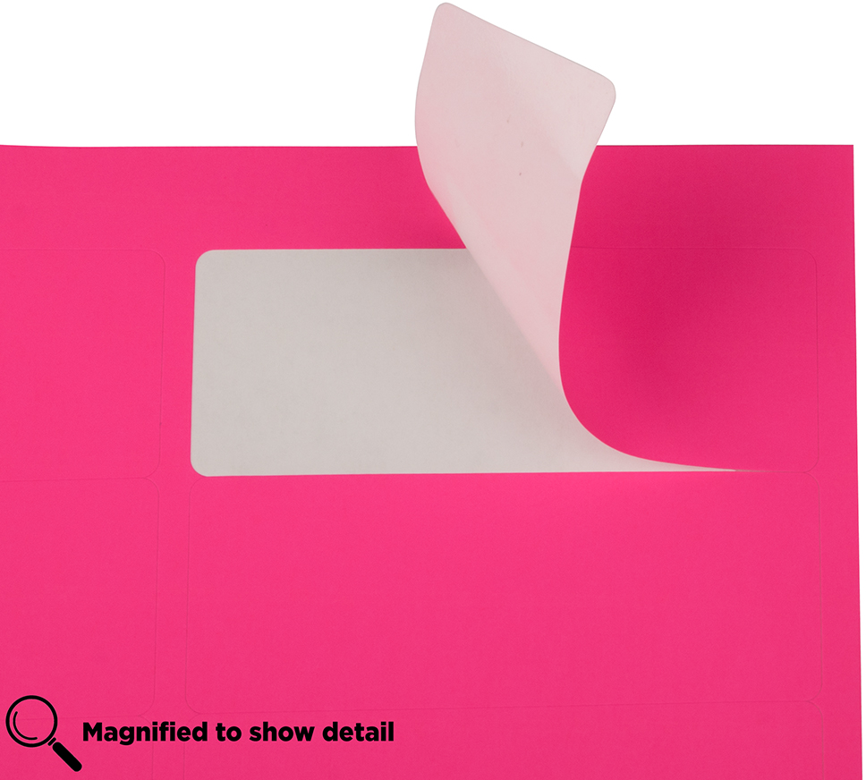 Neon Pink 1 x 2 5/8 Return Address Labels