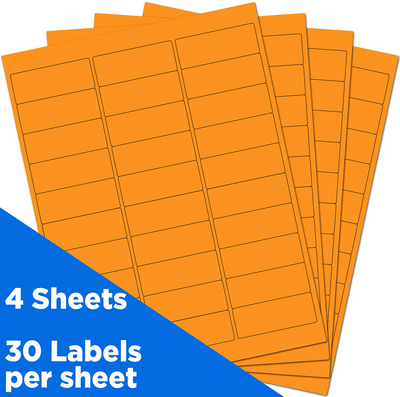 Neon Orange 1 x 2 5/8 Return Address Labels