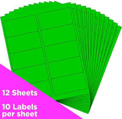 Neon Green 2 x 4 Address Labels