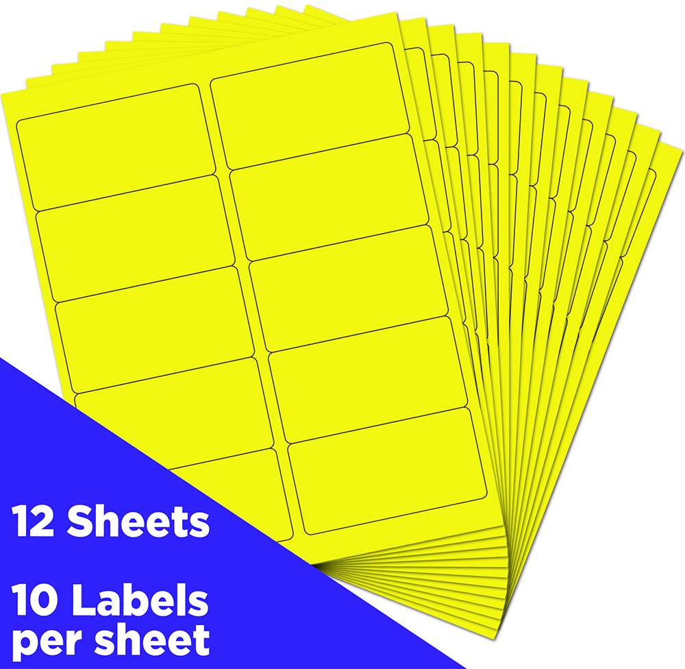 Neon Yellow 2 x 4 Address Labels