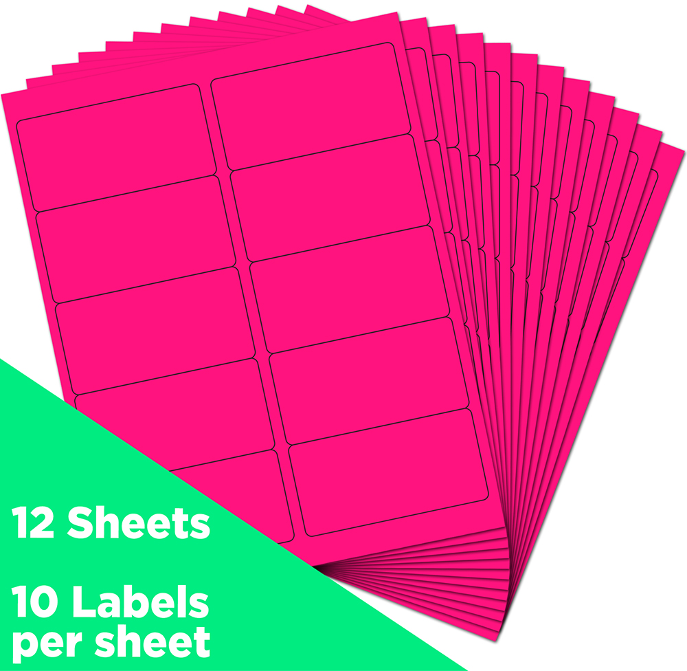 Neon Pink 2 x 4 Address Labels