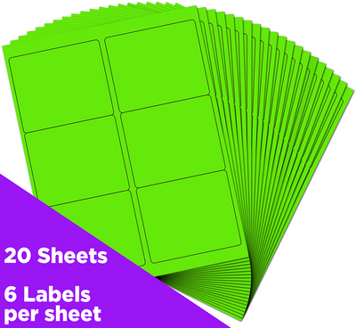 Neon Green 3 1/3 x 4 Shipping Labels