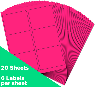 Neon Pink 3 1/3 x 4 Shipping Labels