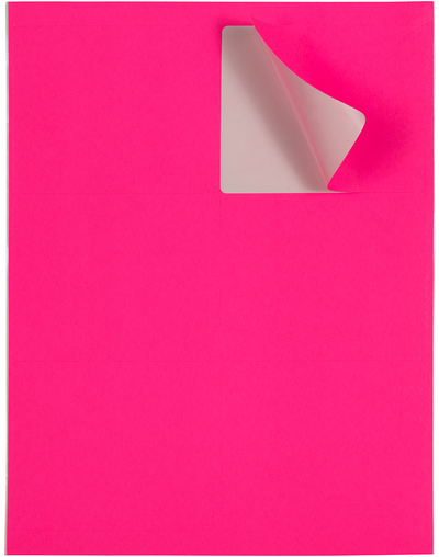 Neon Pink 3 1/3 x 4 Shipping Labels