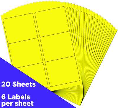 Neon Yellow 3 1/3 x 4 Shipping Labels