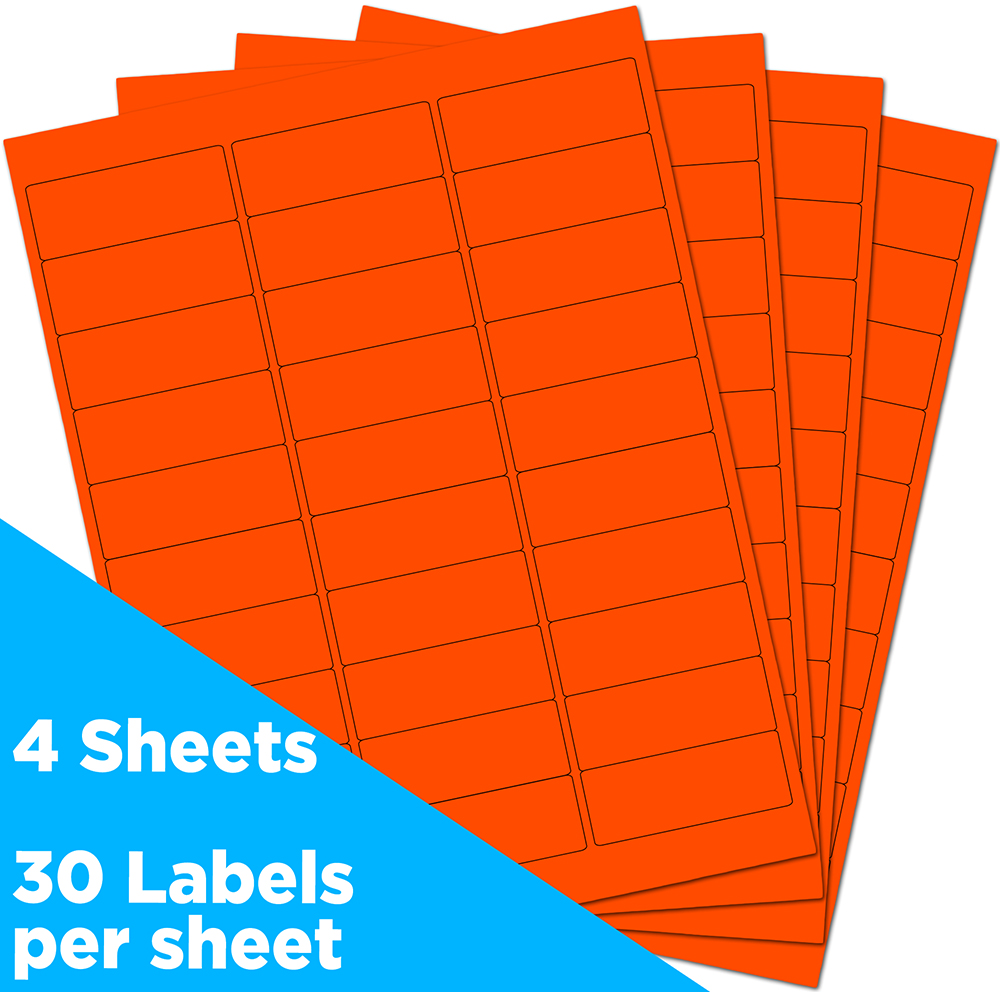 Neon Red 1 x 2 5/8 Return Address Labels