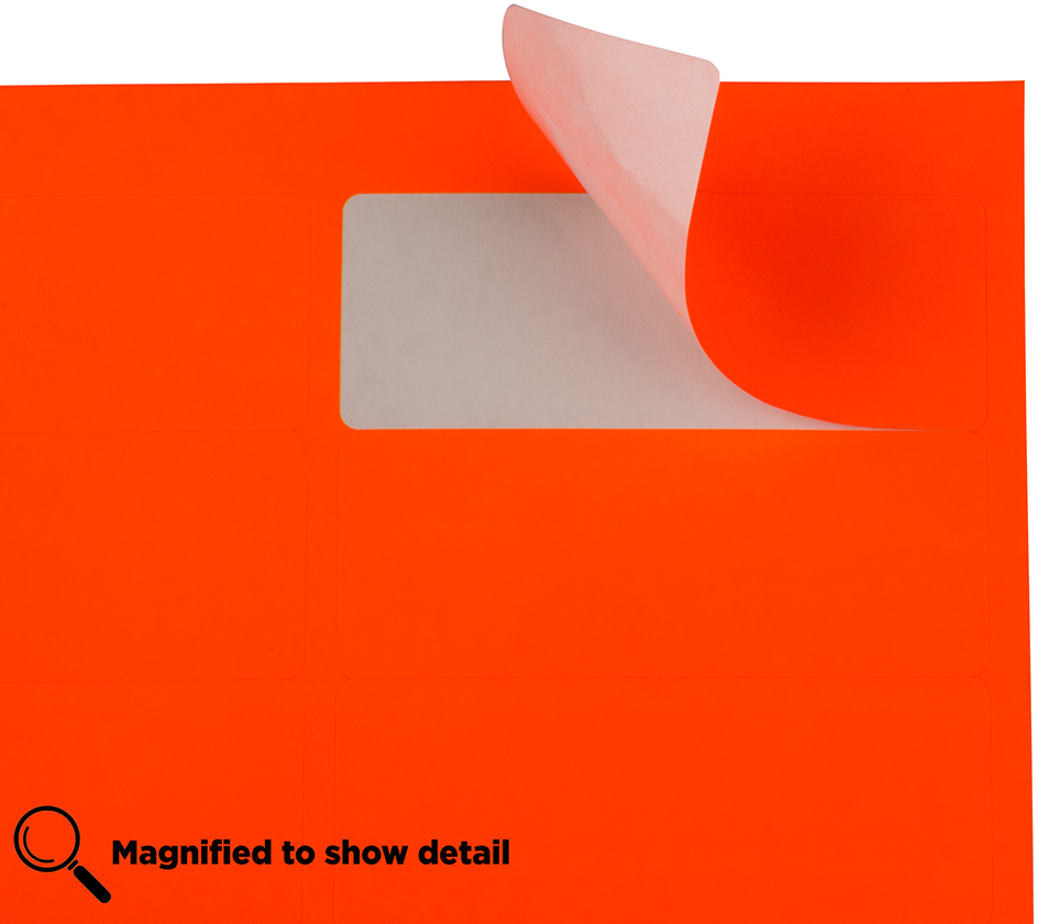 Neon Red 1 x 2 5/8 Return Address Labels