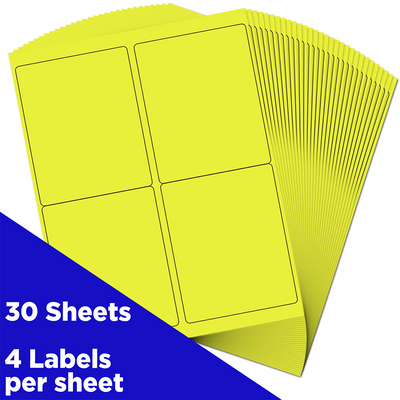 Neon Yellow 4 x 5 Shipping Labels