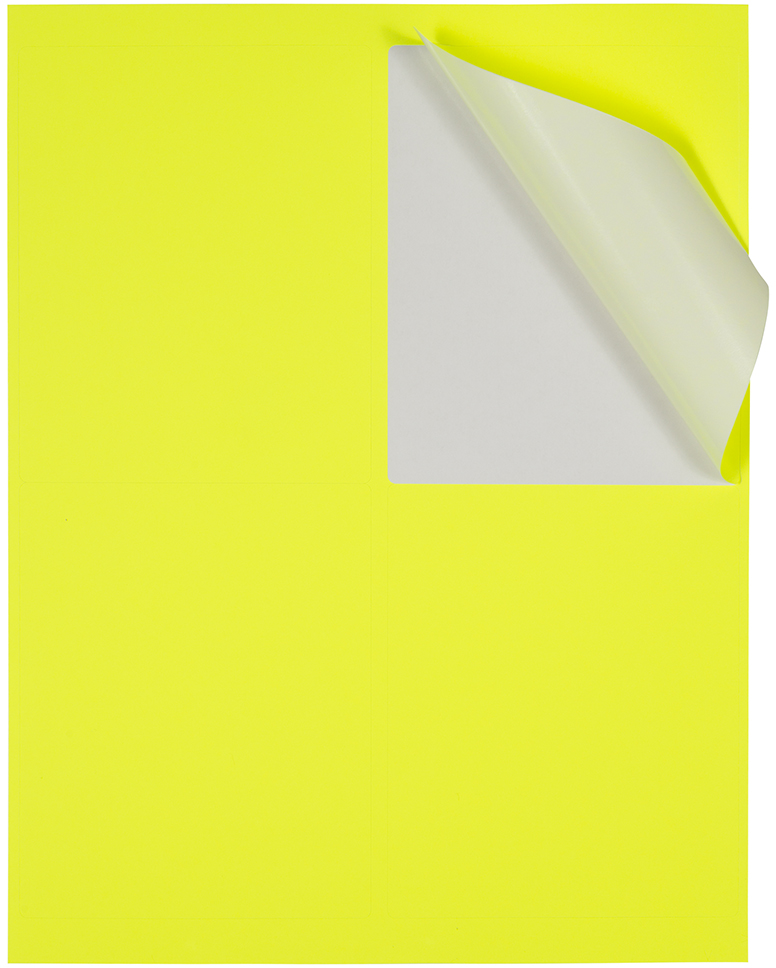 Neon Yellow 4 x 5 Shipping Labels