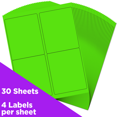 Neon Green 4 x 5 Shipping Labels